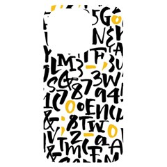 Letters-pattern Iphone 14 Pro Black Uv Print Case by Salman4z