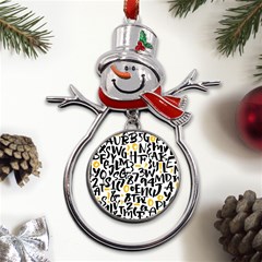 Letters-pattern Metal Snowman Ornament