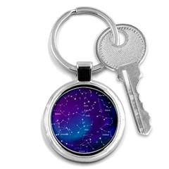 Realistic-night-sky-poster-with-constellations Key Chain (round) by Salman4z