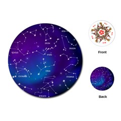 Realistic-night-sky-poster-with-constellations Playing Cards Single Design (round)