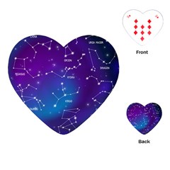 Realistic-night-sky-poster-with-constellations Playing Cards Single Design (heart)