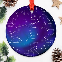 Realistic-night-sky-poster-with-constellations Round Ornament (two Sides)