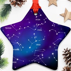 Realistic-night-sky-poster-with-constellations Star Ornament (two Sides)