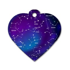 Realistic-night-sky-poster-with-constellations Dog Tag Heart (two Sides) by Salman4z