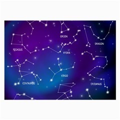 Realistic-night-sky-poster-with-constellations Large Glasses Cloth (2 Sides) by Salman4z