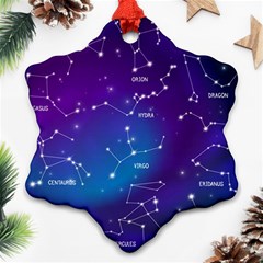 Realistic-night-sky-poster-with-constellations Ornament (snowflake)