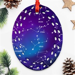 Realistic-night-sky-poster-with-constellations Ornament (oval Filigree)