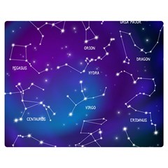 Realistic-night-sky-poster-with-constellations Two Sides Premium Plush Fleece Blanket (medium) by Salman4z