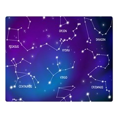 Realistic-night-sky-poster-with-constellations Two Sides Premium Plush Fleece Blanket (large) by Salman4z