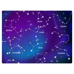 Realistic-night-sky-poster-with-constellations Two Sides Premium Plush Fleece Blanket (extra Small) by Salman4z