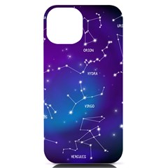 Realistic-night-sky-poster-with-constellations Iphone 14 Black Uv Print Case