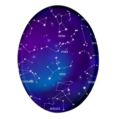 Realistic-night-sky-poster-with-constellations Oval Glass Fridge Magnet (4 Pack) by Salman4z