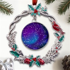 Realistic-night-sky-poster-with-constellations Metal X mas Wreath Holly Leaf Ornament