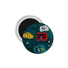 Seamless-pattern-hand-drawn-with-vehicles-buildings-road 1 75  Magnets by Salman4z