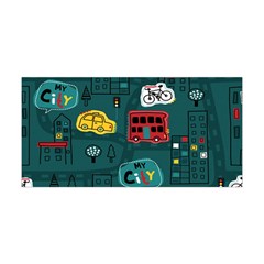 Seamless-pattern-hand-drawn-with-vehicles-buildings-road Yoga Headband by Salman4z