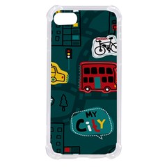 Seamless-pattern-hand-drawn-with-vehicles-buildings-road Iphone Se by Salman4z