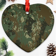 Camouflage-splatters-background Ornament (heart)