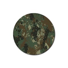 Camouflage-splatters-background Rubber Round Coaster (4 Pack) by Salman4z