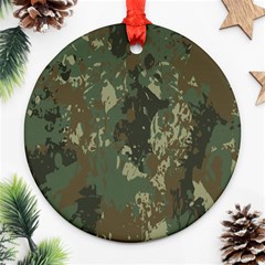 Camouflage-splatters-background Round Ornament (two Sides)