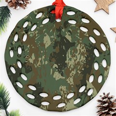 Camouflage-splatters-background Round Filigree Ornament (two Sides)