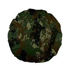 Camouflage-splatters-background Standard 15  Premium Round Cushions by Salman4z