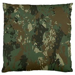 Camouflage-splatters-background Large Premium Plush Fleece Cushion Case (two Sides) by Salman4z