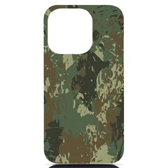 Camouflage-splatters-background Iphone 14 Pro Black Uv Print Case by Salman4z