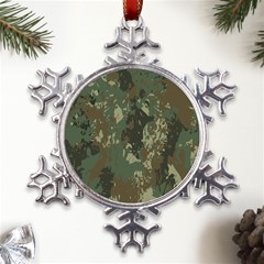 Camouflage-splatters-background Metal Large Snowflake Ornament by Salman4z