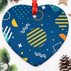 Flat-design-geometric-shapes-background Heart Ornament (two Sides)