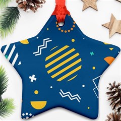 Flat-design-geometric-shapes-background Star Ornament (two Sides)