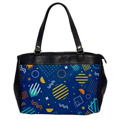 Flat-design-geometric-shapes-background Oversize Office Handbag by Salman4z