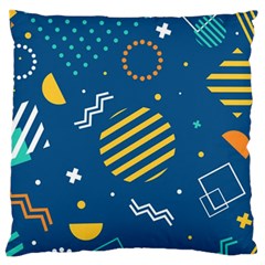 Flat-design-geometric-shapes-background Large Premium Plush Fleece Cushion Case (two Sides) by Salman4z