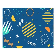 Flat-design-geometric-shapes-background Premium Plush Fleece Blanket (large) by Salman4z