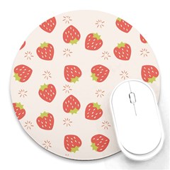 Strawberries-pattern-design Round Mousepad by Salman4z