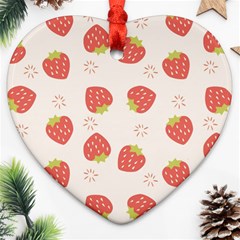 Strawberries-pattern-design Ornament (heart)