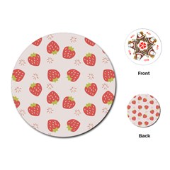 Strawberries-pattern-design Playing Cards Single Design (round)