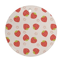 Strawberries-pattern-design Round Ornament (two Sides) by Salman4z