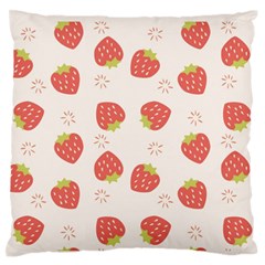 Strawberries-pattern-design Large Premium Plush Fleece Cushion Case (one Side) by Salman4z