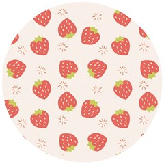 Strawberries-pattern-design Wooden Puzzle Round by Salman4z