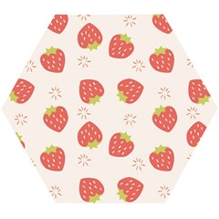 Strawberries-pattern-design Wooden Puzzle Hexagon by Salman4z