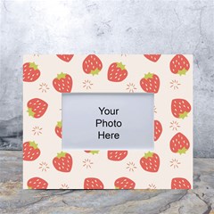 Strawberries-pattern-design White Tabletop Photo Frame 4 x6  by Salman4z