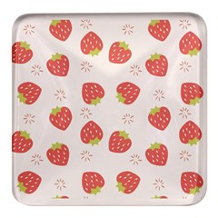 Strawberries-pattern-design Square Glass Fridge Magnet (4 Pack)