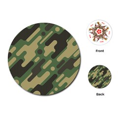 Camouflage-pattern-background Playing Cards Single Design (round)