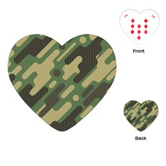 Camouflage-pattern-background Playing Cards Single Design (heart) by Salman4z