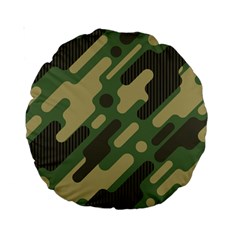 Camouflage-pattern-background Standard 15  Premium Round Cushions by Salman4z