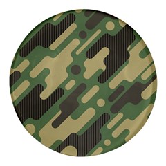 Camouflage-pattern-background Round Glass Fridge Magnet (4 Pack) by Salman4z