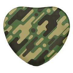 Camouflage-pattern-background Heart Glass Fridge Magnet (4 Pack) by Salman4z