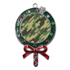 Camouflage-pattern-background Metal X mas Lollipop With Crystal Ornament by Salman4z