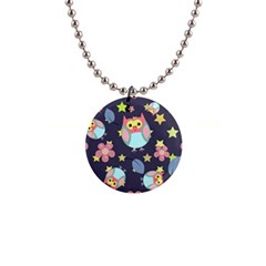 Owl-stars-pattern-background 1  Button Necklace by Salman4z