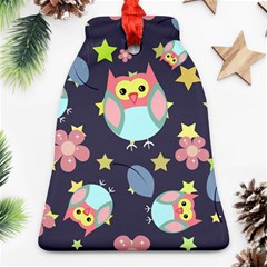 Owl-stars-pattern-background Ornament (bell)